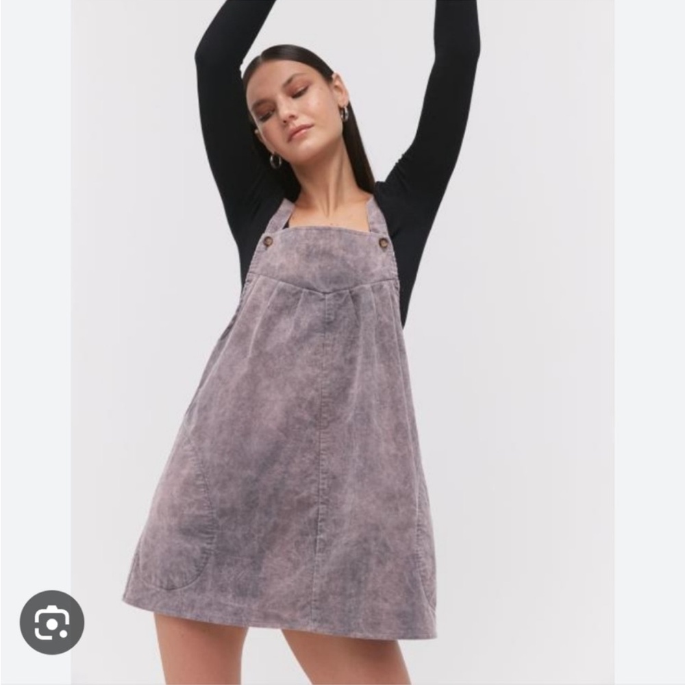 Urban Renewal Remnants apron bleached corduroy baby doll adjustable strap dress